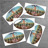 Custom 4 by 2 inch oval sticker, moisture resistant